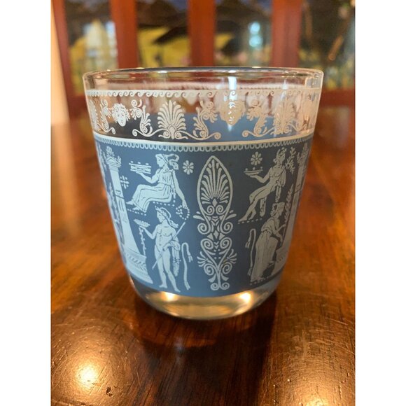 Vintage Jeanette Hellenic Jasperware Lowball Scotch Glasses. - Picture 2 of 15